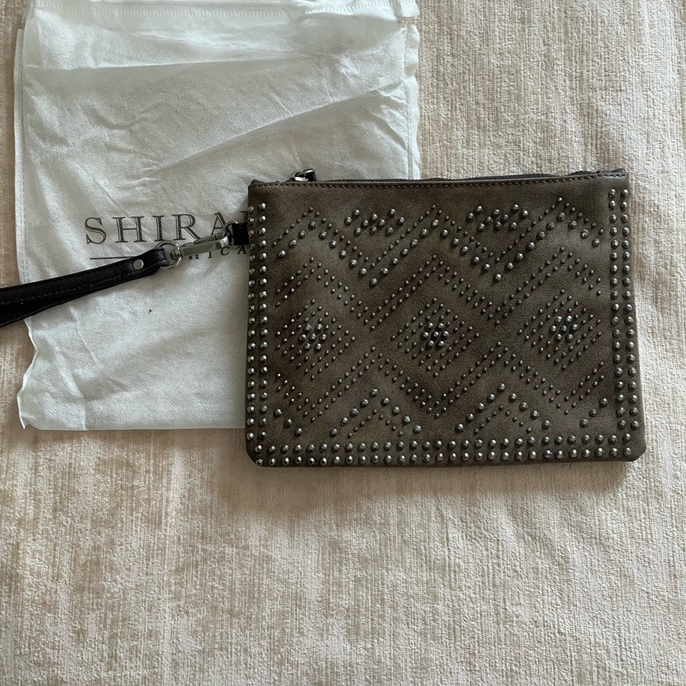 Studded Clutch - Brown